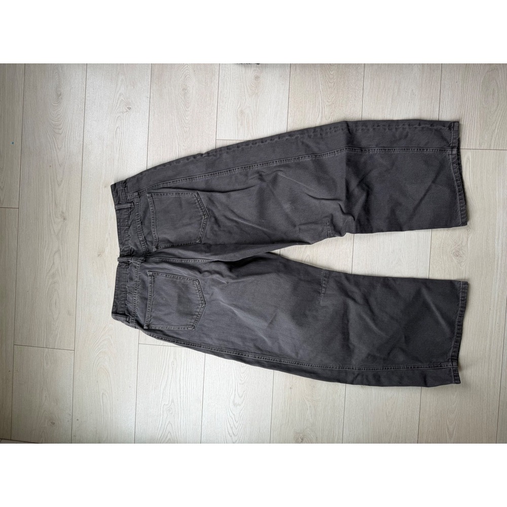 Zara Wide Leg Jeans Charcoal Gray High Rise Relaxed Denim Womens Size 6 28 - Picture 4 of 5